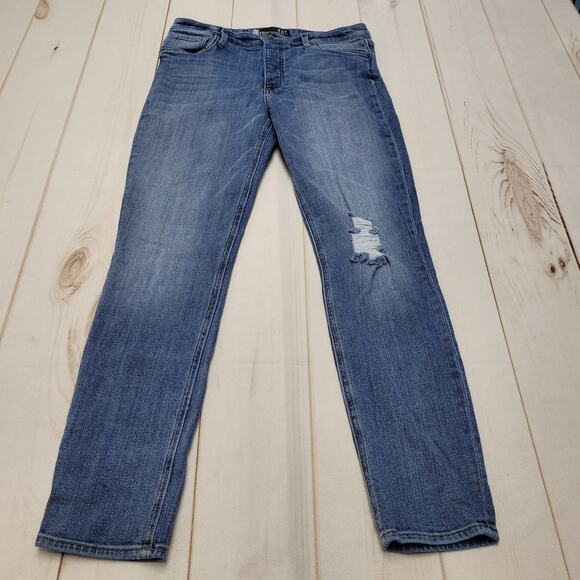 Kut from the Kloth Juliet slouchy boyfriend jeans dark wash distressed - Picture 1 of 9